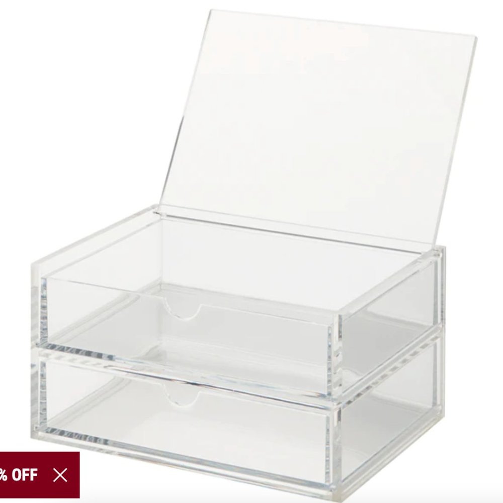 Muji- Acrylic 2 Storage Drawers with Lid (Inserts not included)